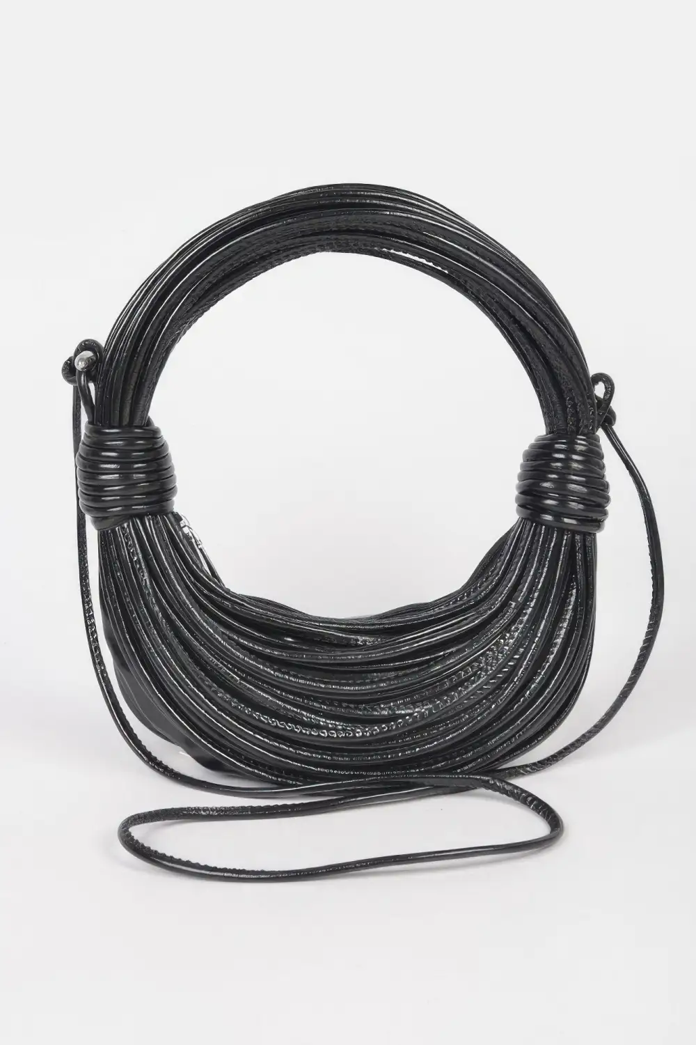 Rope Detail Faux Leather Rope Hobo Bag