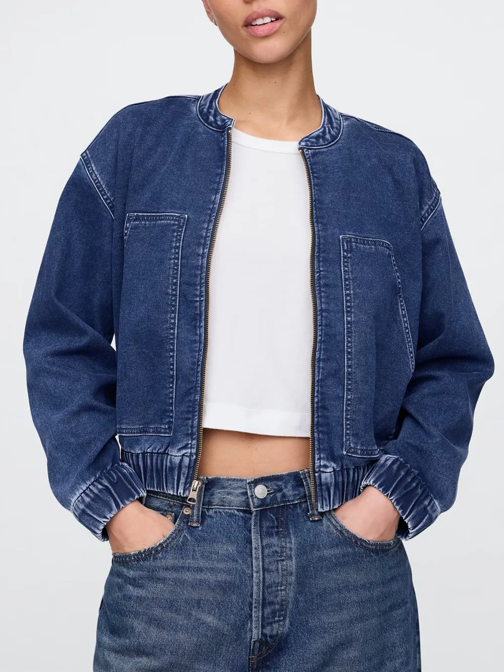 Round Neck Drawstring Jacket