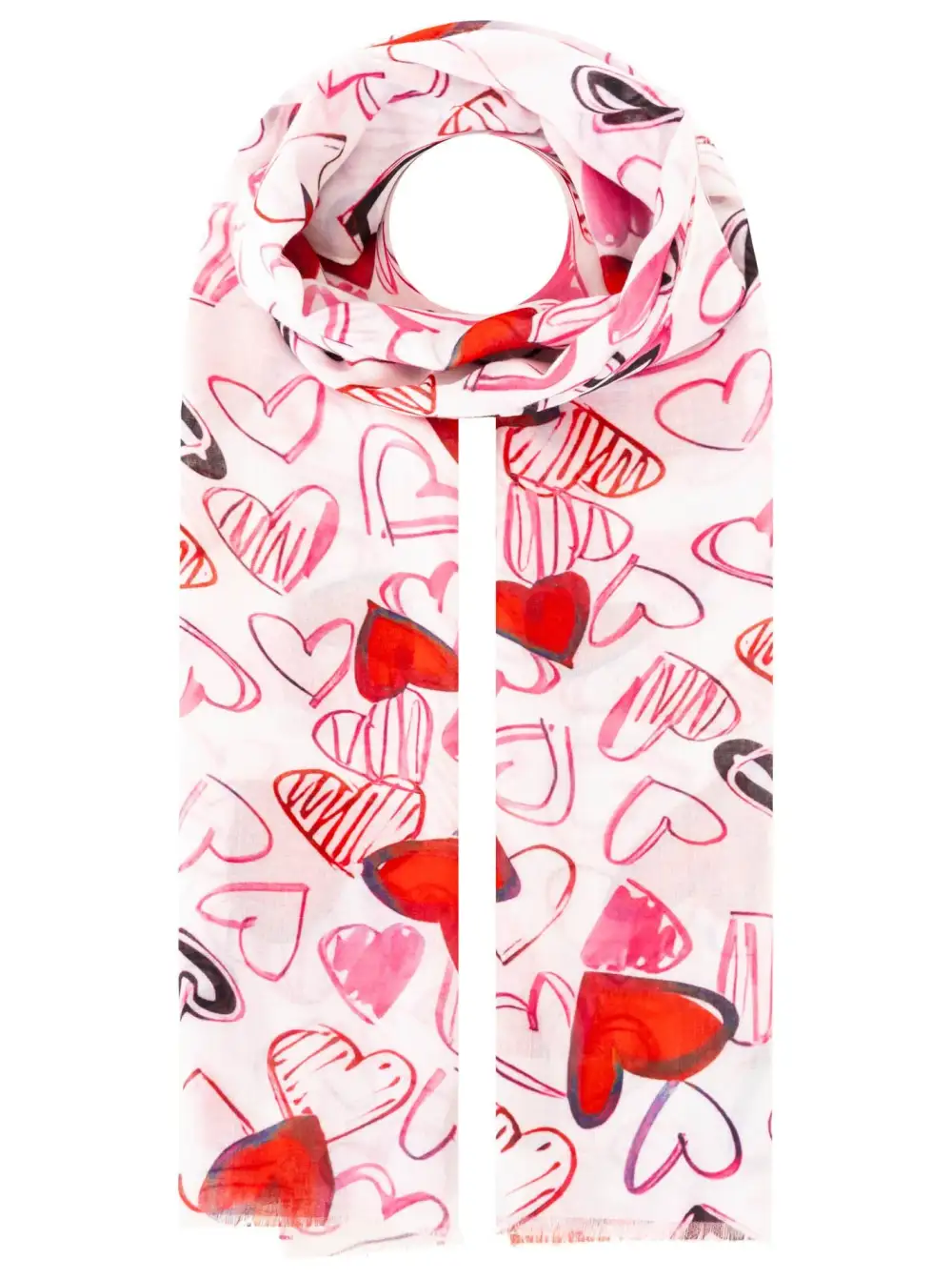 Lightweight Heart Pattern Fashion Scarf