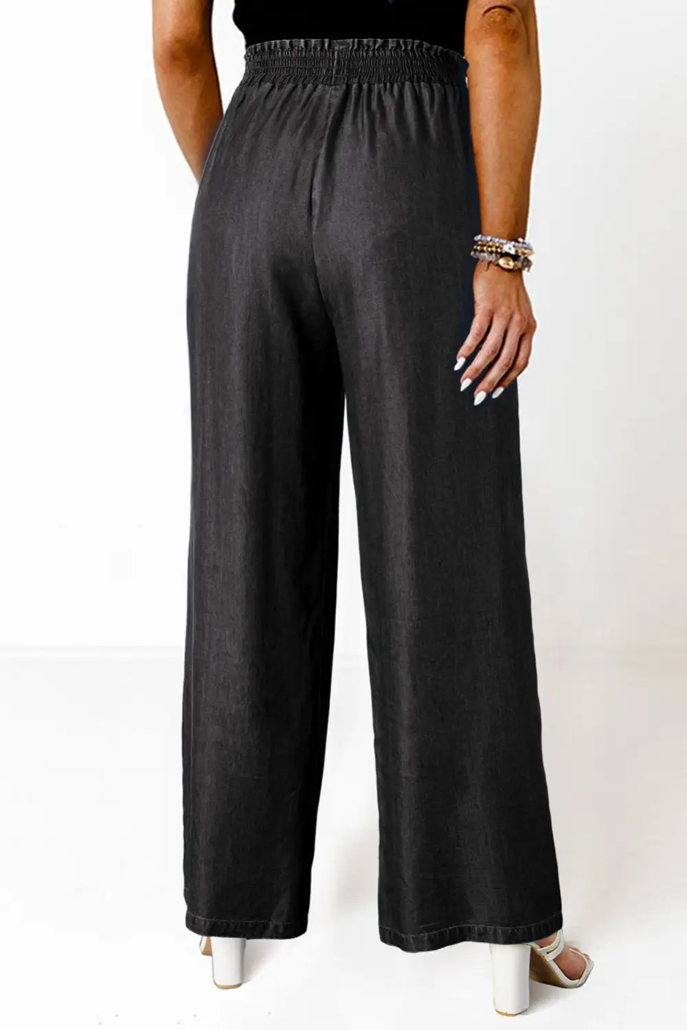 Relaxed High Waist Relaxed Fit Wide Leg Pocketed Casual Jeans