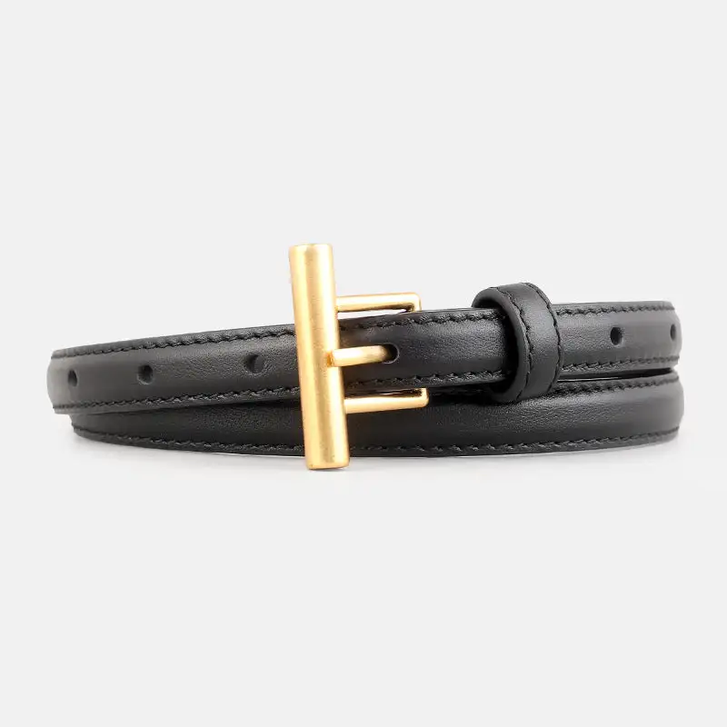 Sleek Statement Buckle Classic Belt