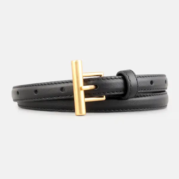 Sleek Statement Buckle Classic Belt