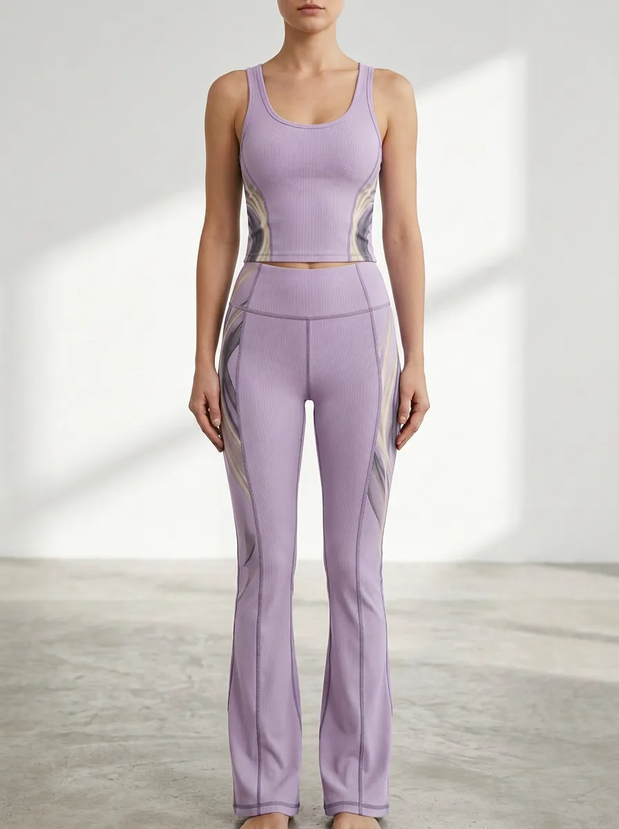 Swirl Ribbed Paneled Flare Active Set