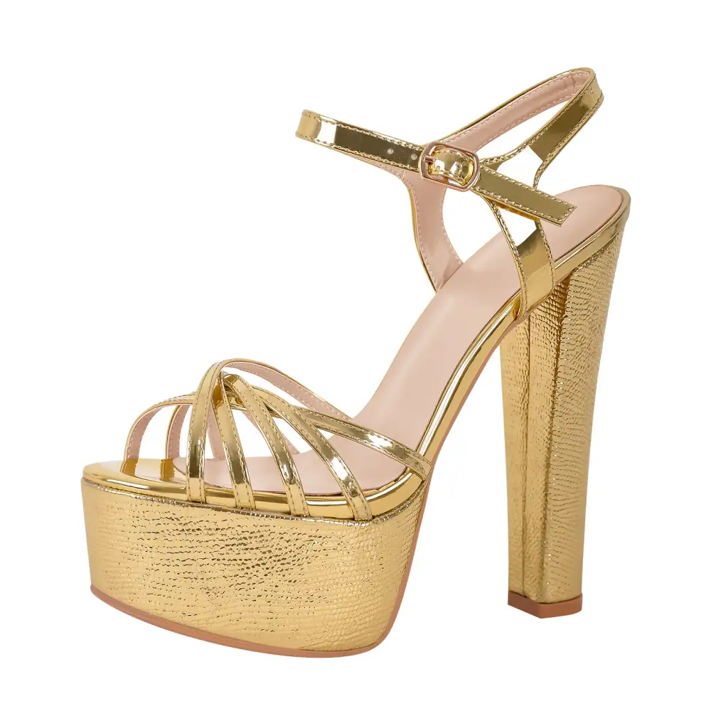Buckle Strap Platform Chunky High Heel Sandals