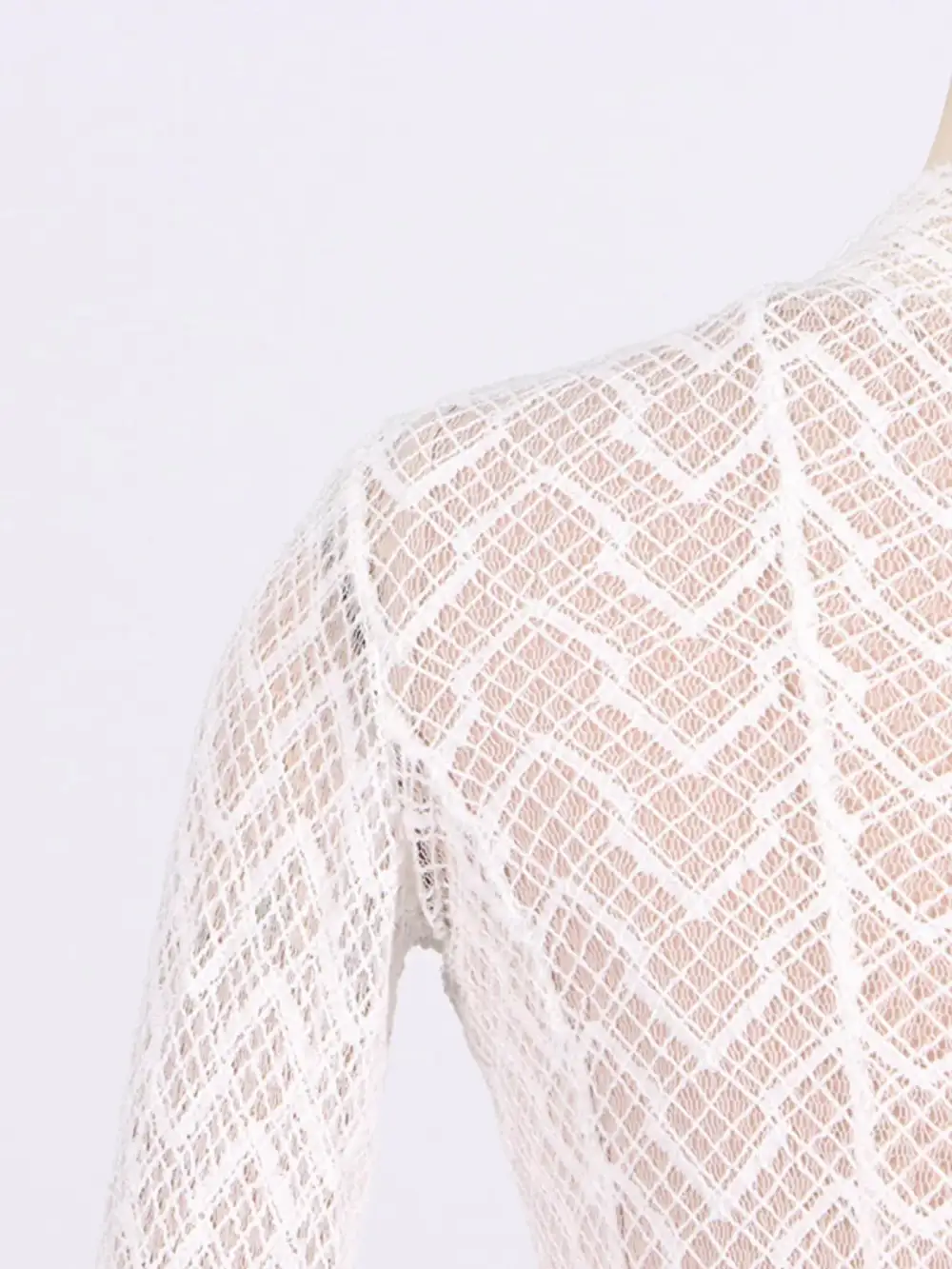 Lace Mock Neck Long Sleeve Maxi Dress
