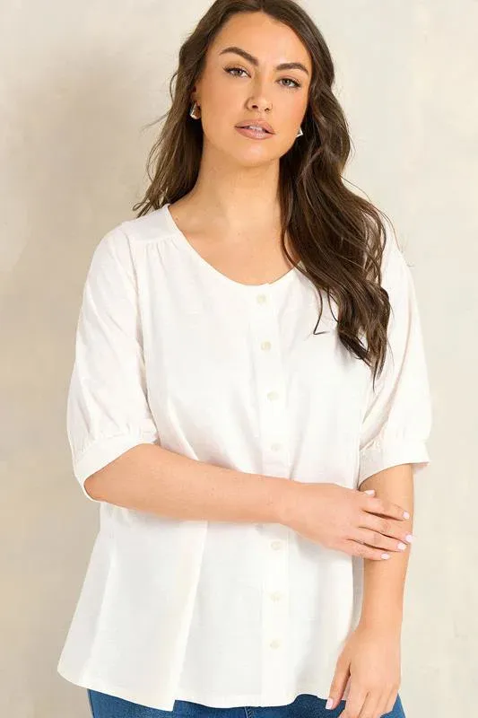 Ivory White Short Sleeve Cotton Top