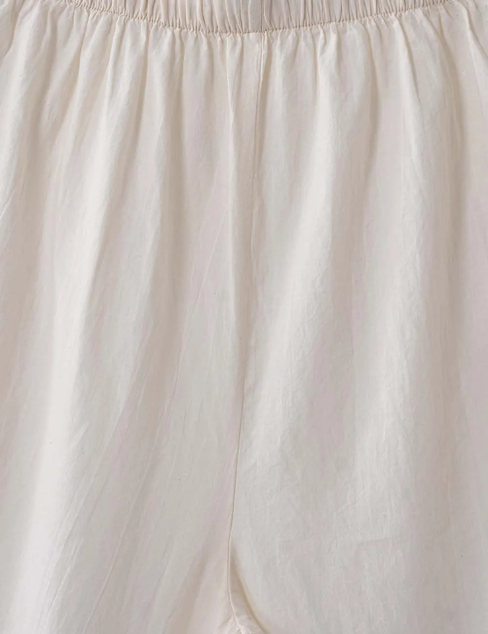 Elastic Waist Eyelet Drawstring Bloomer Pants