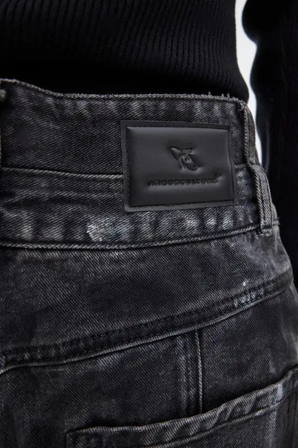 Flared Distressed Bleached Jeans