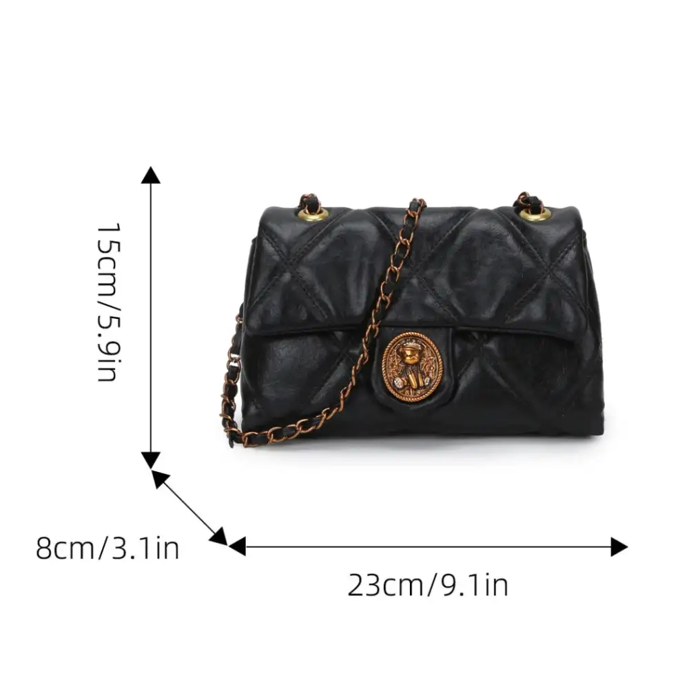 Vintage Quilted Black Chain Shoulder Bag