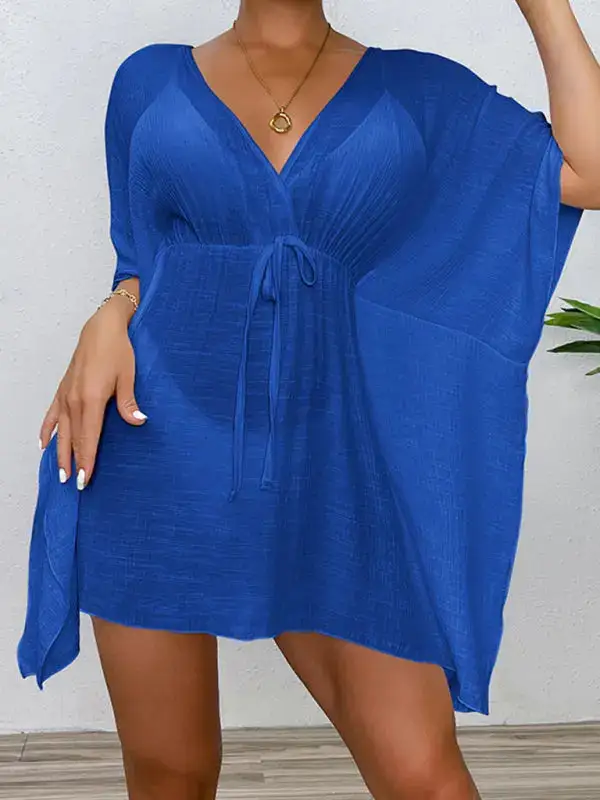 Drop Shoulder Loose Clean Swim Cover Up