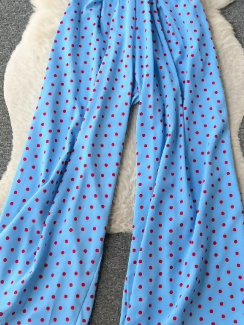 Smocked V Neck Wide Leg Jumpsuit