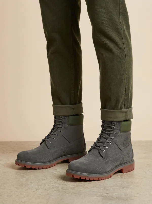 Unisex Streamlined Outdoor Enthusiast Topographic Pattern Print Work Boots