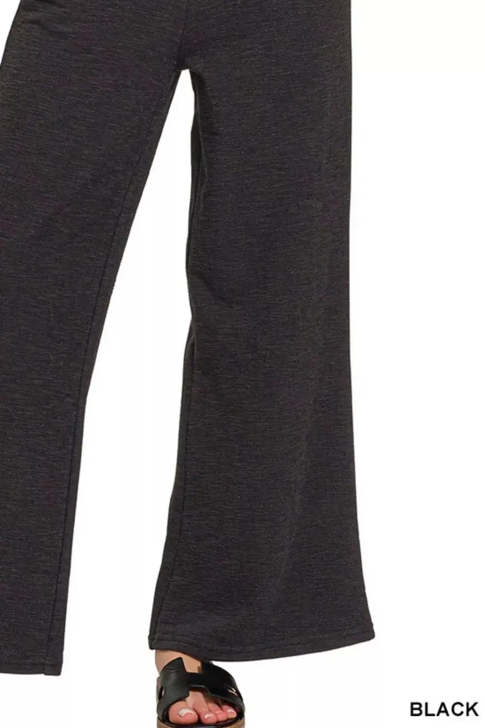 Relaxed Cotton Slub Wide Leg Pants