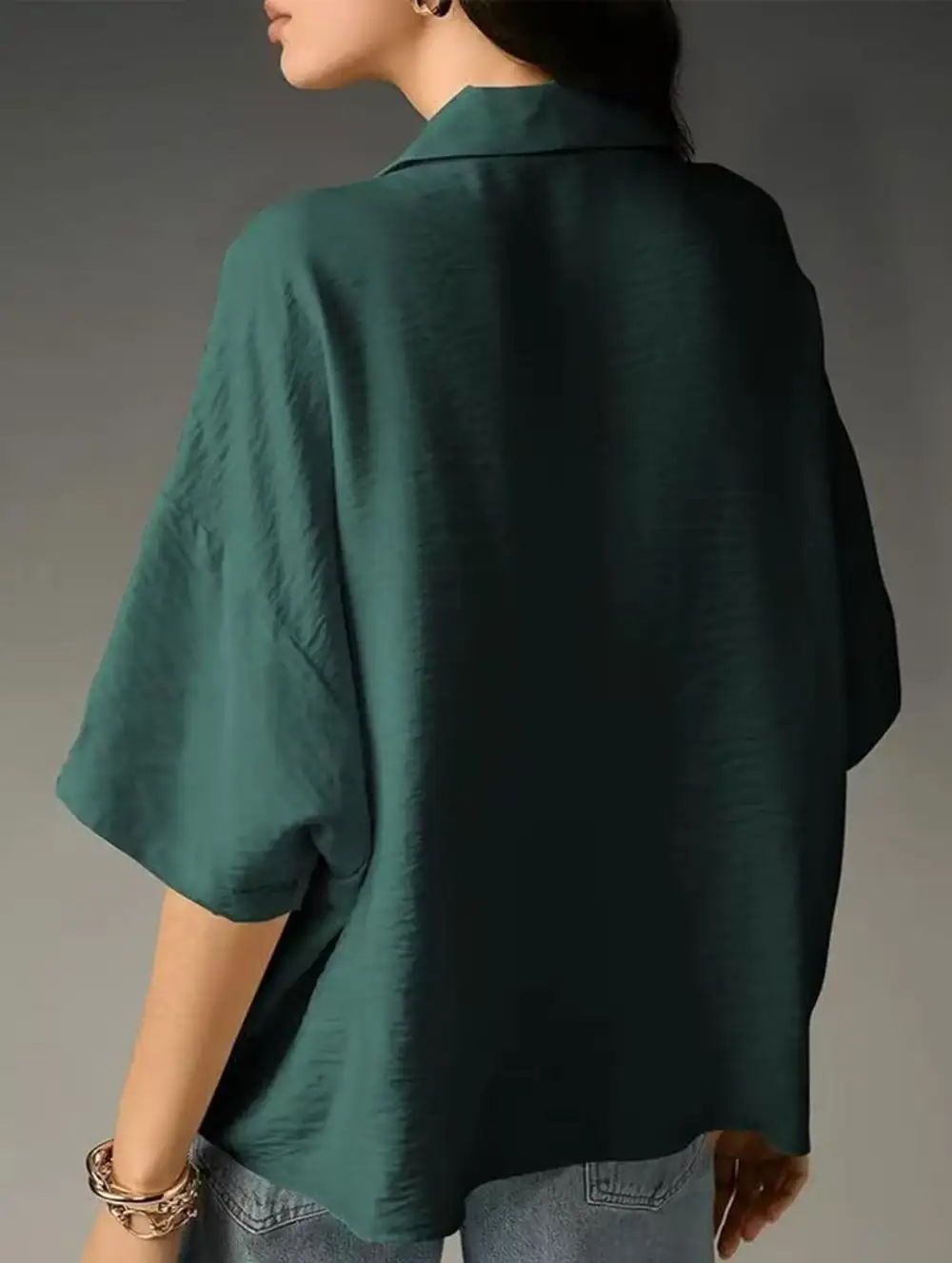 Textured Short Sleeve Lapel Shirt
