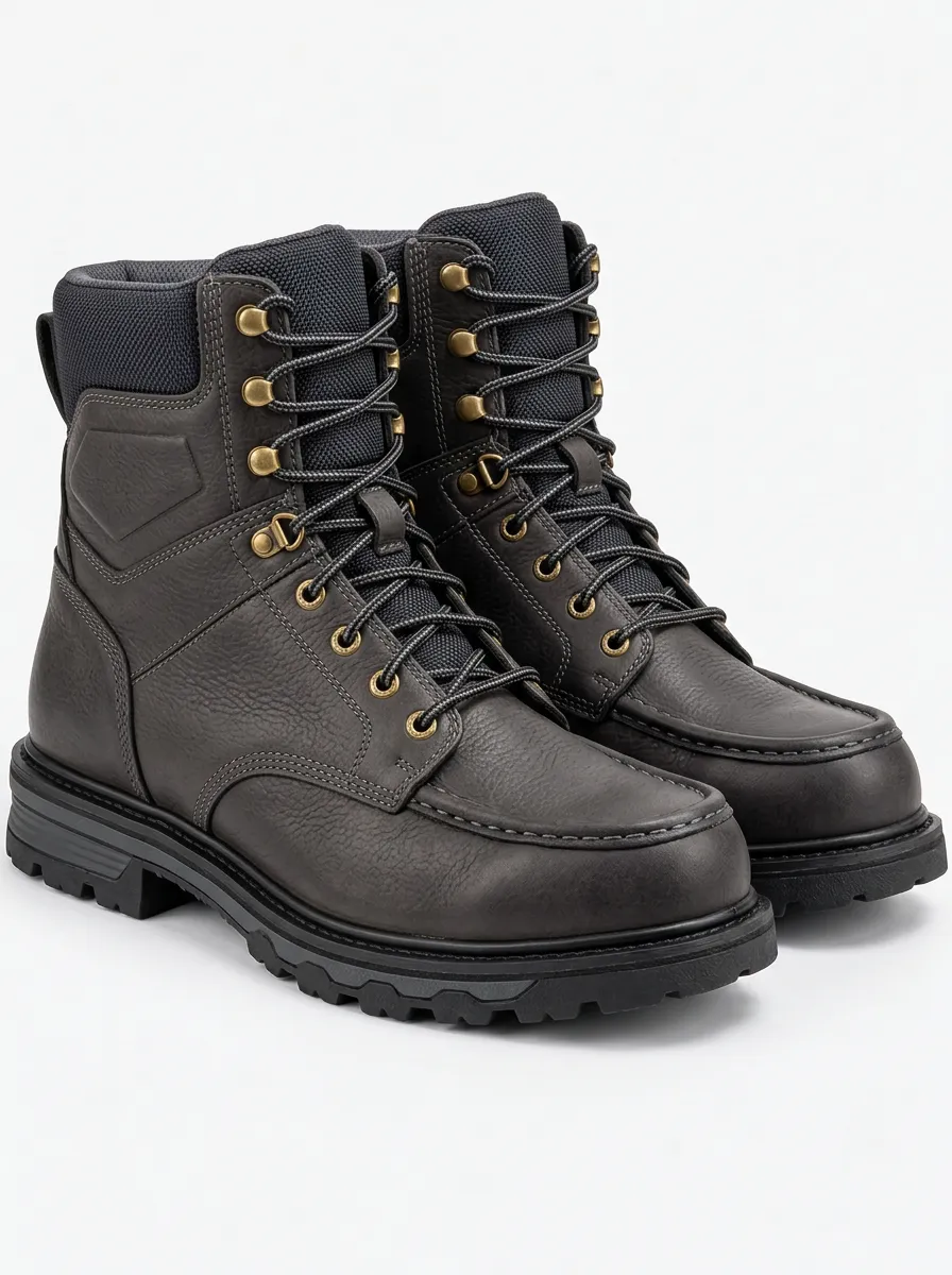 Men's Patterned Leather Utility Boots