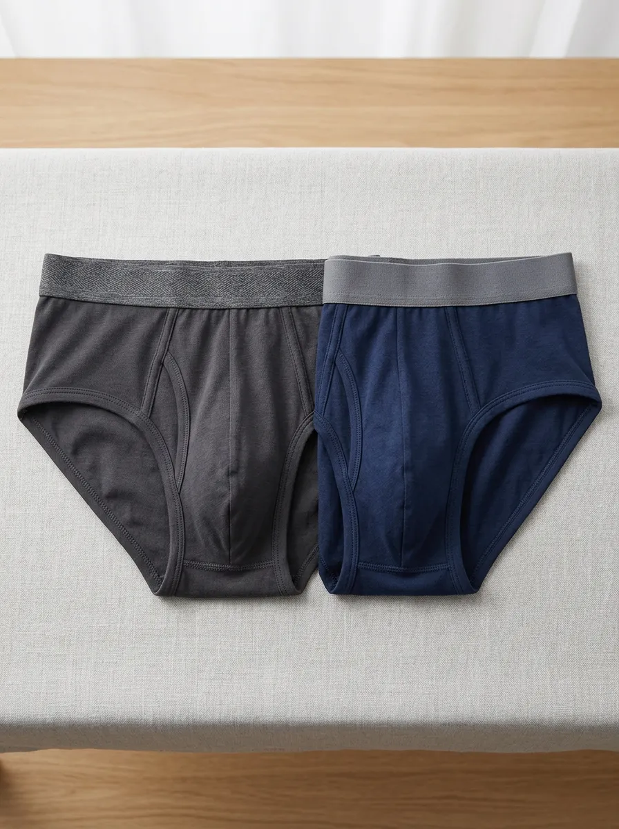 Men's Solid Color Minimalist Cotton Briefs Underwear Set Underwear
