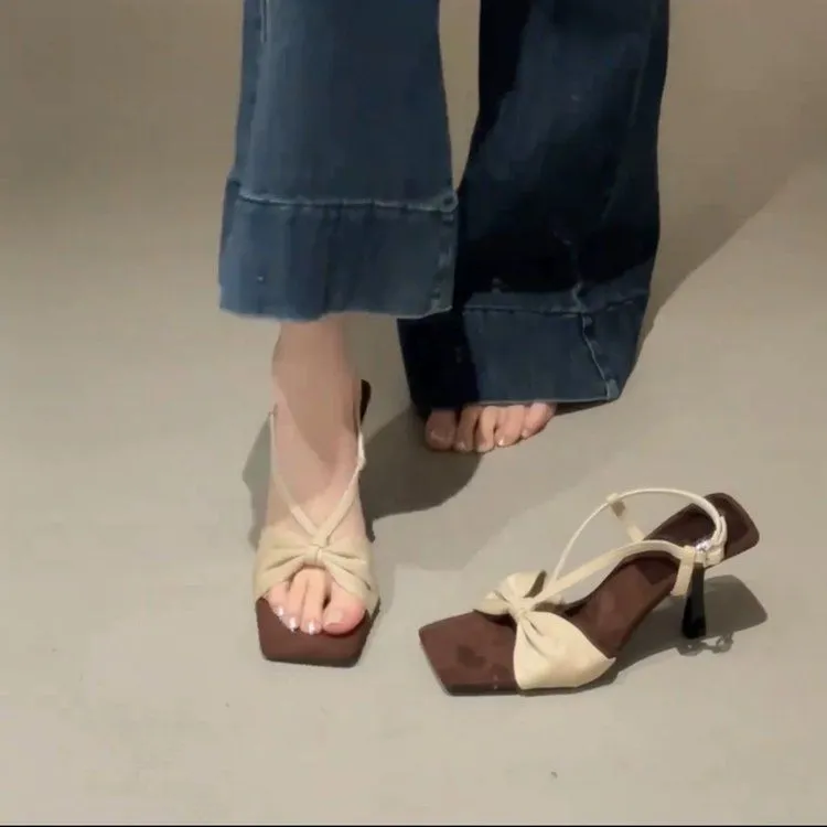 Bow Detail Open Toe Sandals