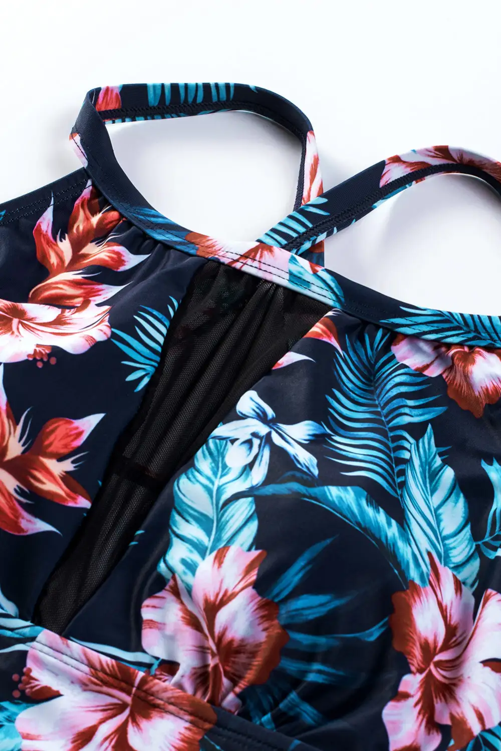 Mesh Accent Floral One-piece Swimwear
