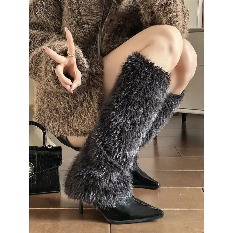 Faux Fur Boot Cuffs Socks