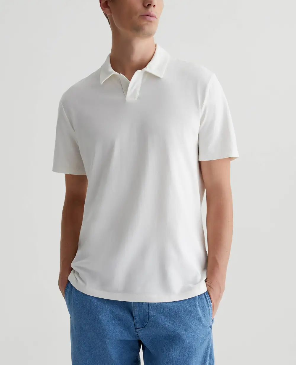 Men's Point Collar Cotton Jersey Polo Shirt