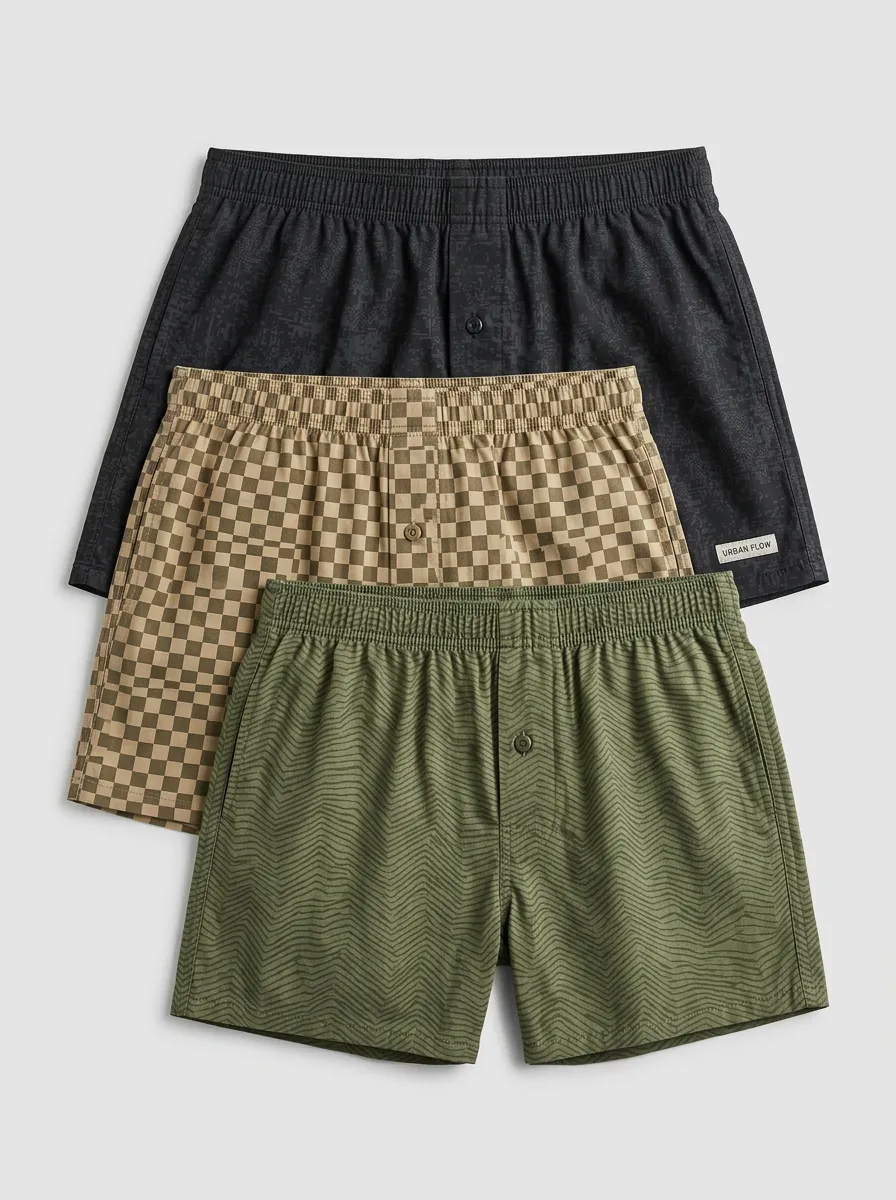 Checkered Wavy Boxer Set