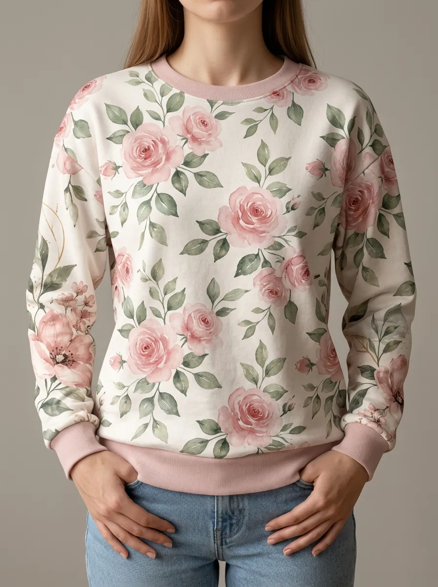 Relaxed Sweatshirt with Crewneck Relaxed Detail