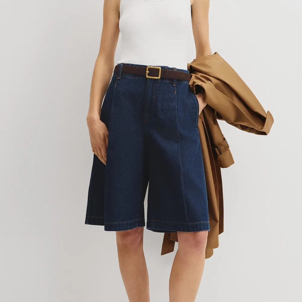 Women's Textured Denim Shorts