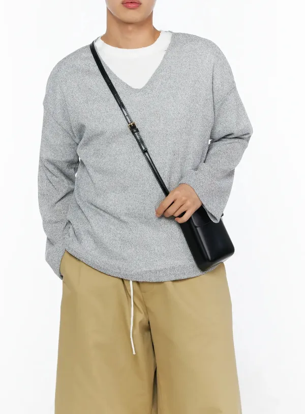 Men's V-Neck Summer Knit Top