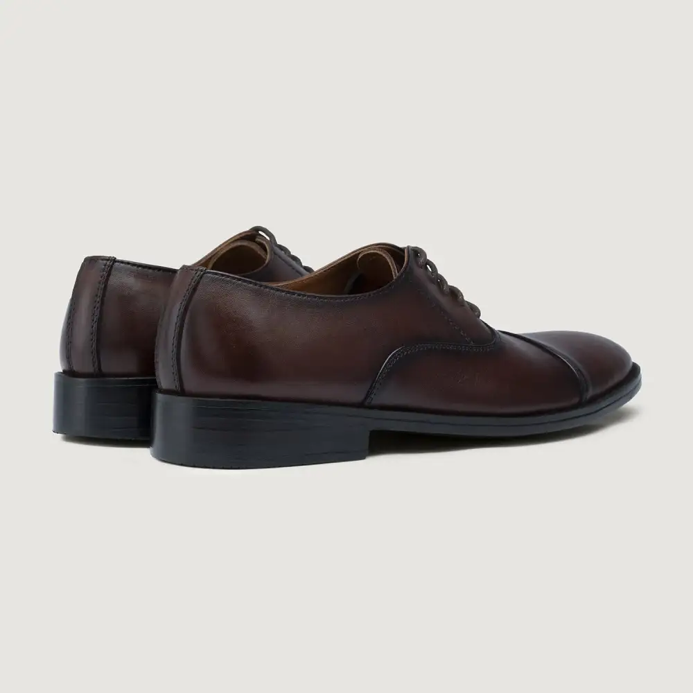 Burnished Brown Leather Loafers