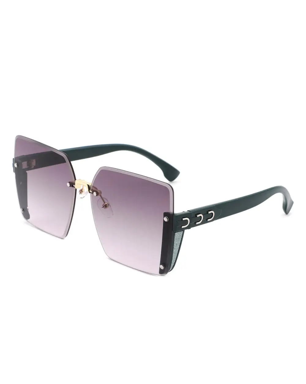 Knotted Square Rimless Frame Sunglasses