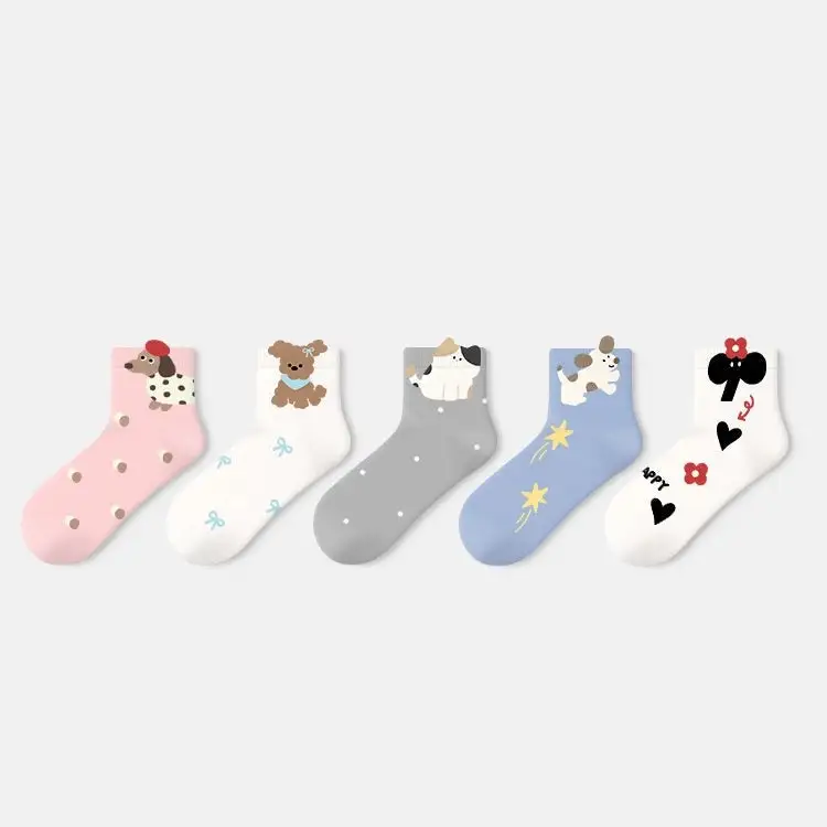 Whimsical Cartoon Animal Ankle Socks