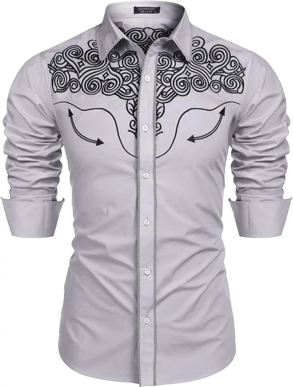 Embroidered Cowboy Button Down Shirt Jeans