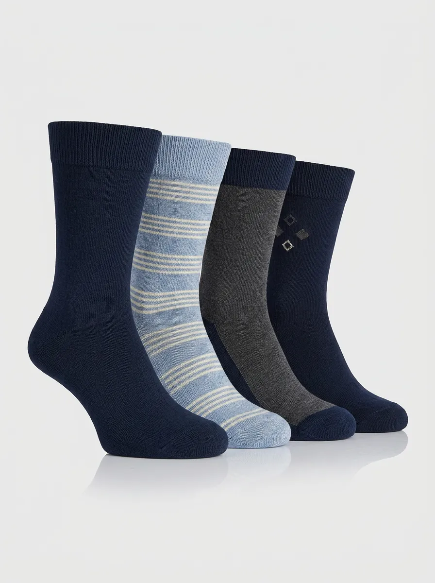 Heritage Striped Men's Four-Pair Long Socks