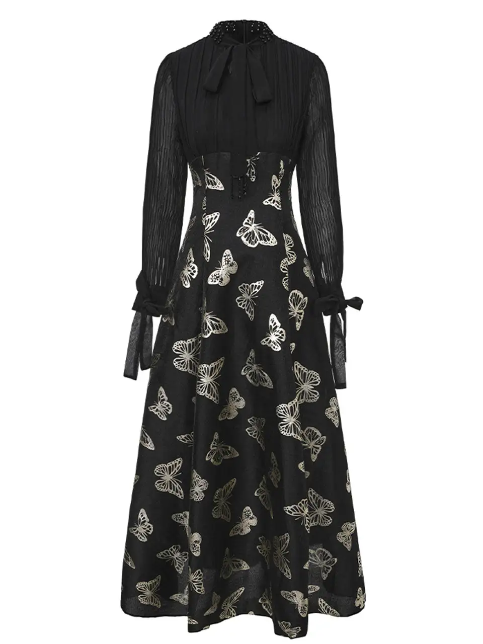 Chiffon Bow Butterfly Maxi Dress