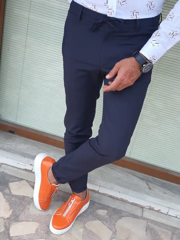 Modern Polished Slim Fit Refined Tailored Trousers