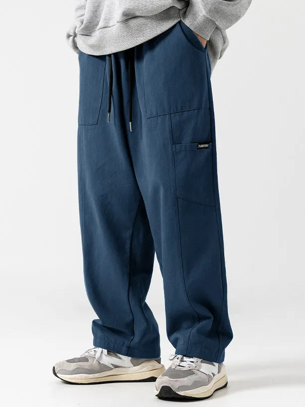 Pocket Drawstring Relaxed Trousers