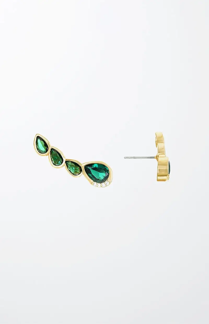 Ettika Teardrop Crystal Three-In-One Ear Crawlers