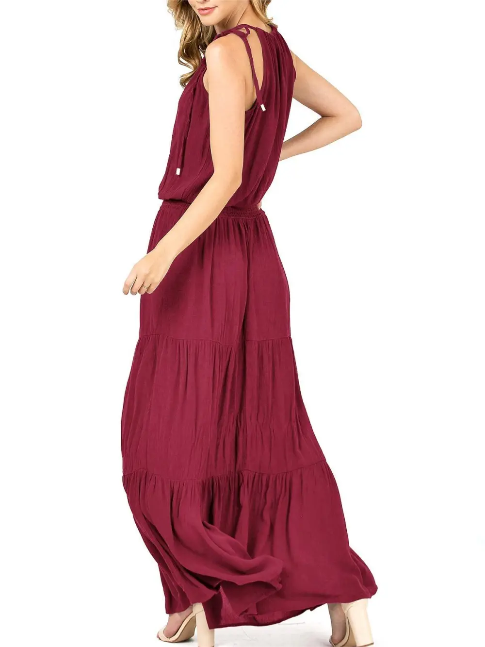 Tiered Halter Maxi Dress