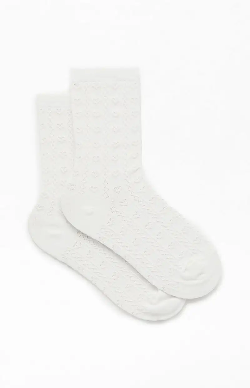 John Galt Heart Pointelle Socks