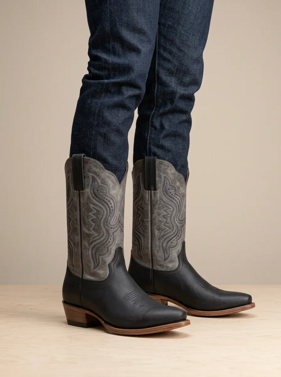 Retro Embroidered Western Cowboy Boots Unisex