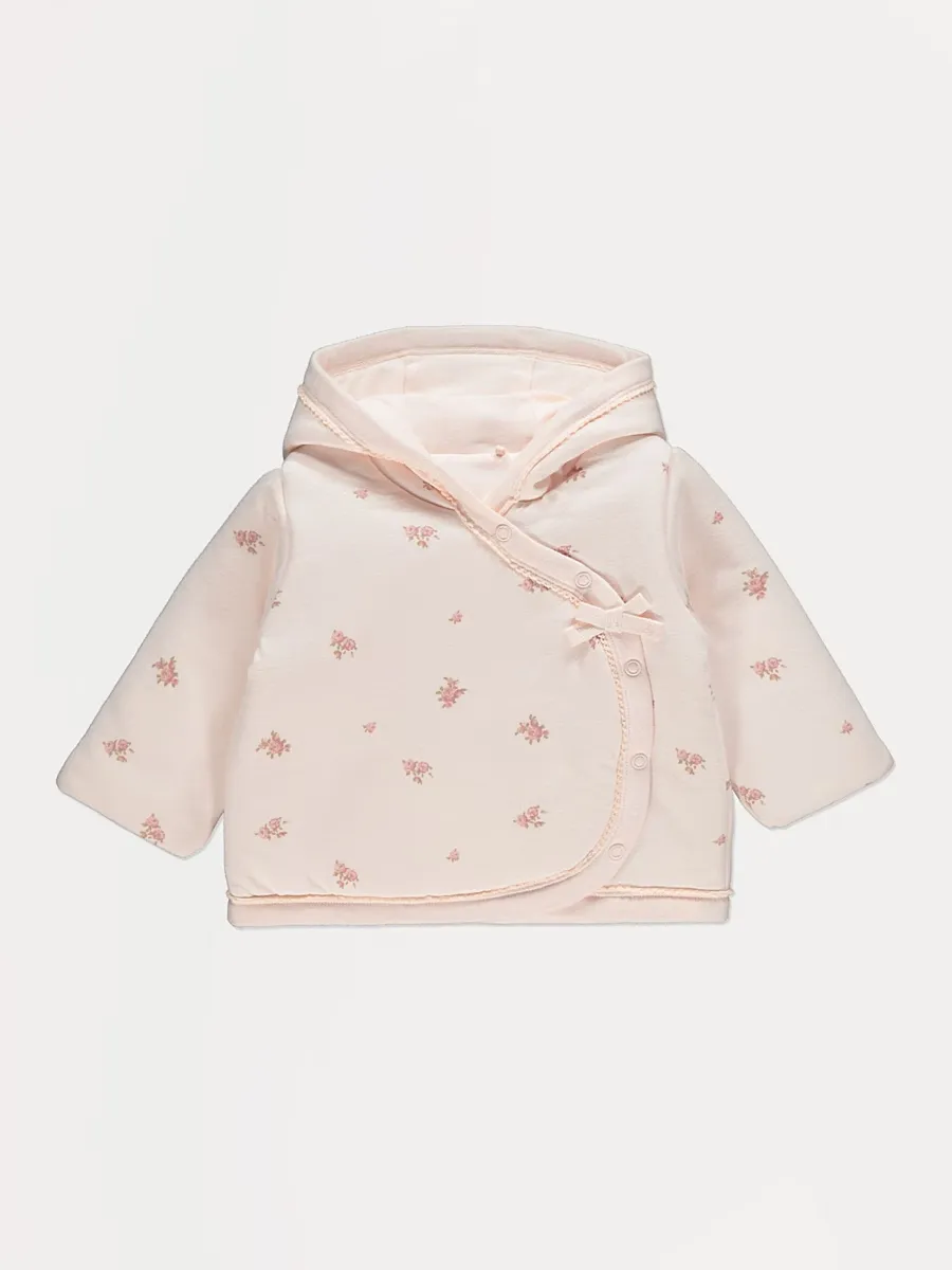 Pink Floral Hooded Pram Reversible Jacket