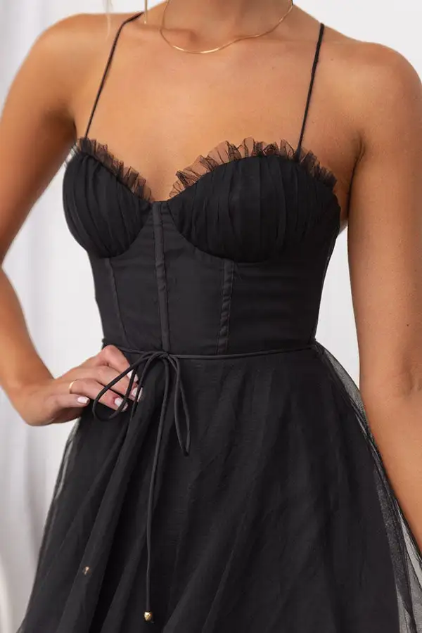  Corset Midi Dress Tulle A Line Design