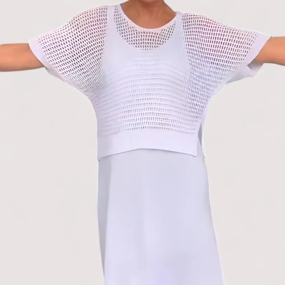 Knit Detail Flowing Casual Dress