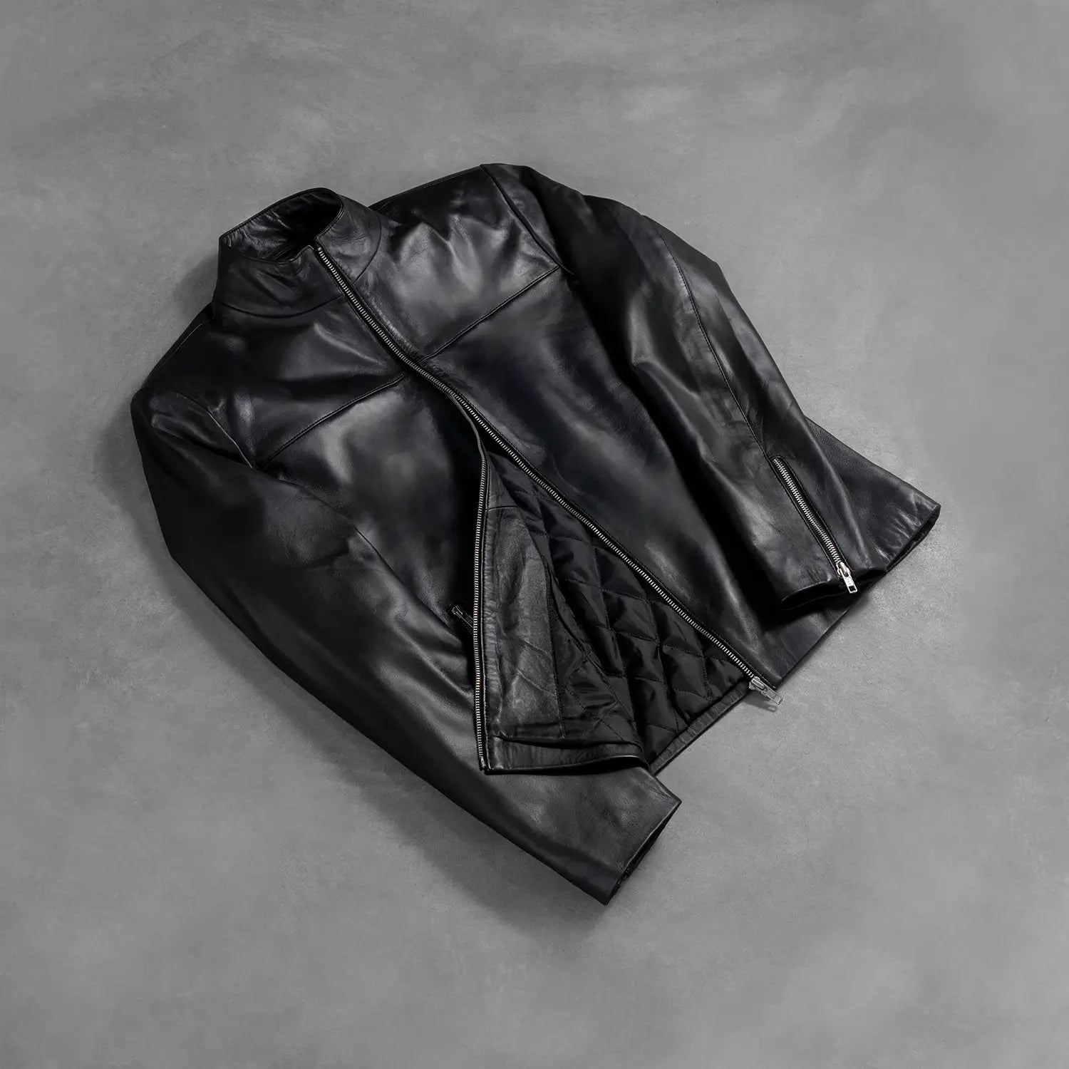 Men's Classic Rugged Biker Leather Jacket