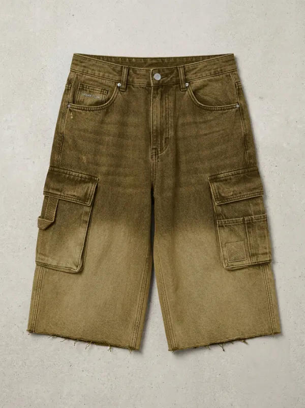 Modern Cargo Denim Washed Men's Cargo Shorts