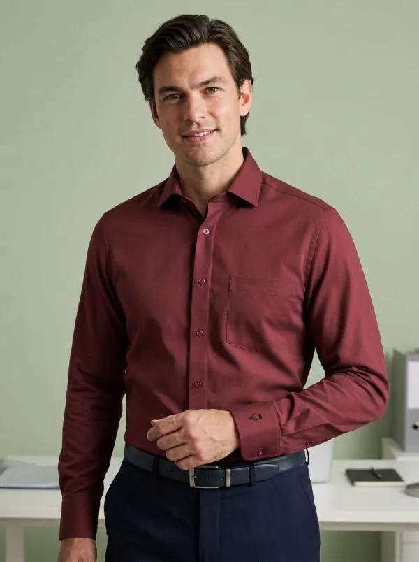 Men's Non-Iron Cotton Fountain Pen Cuff Printed Shirt