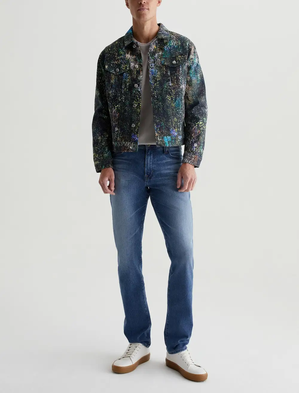 Men's Concealed Pocket Adjustable Waist Trucker Jacket