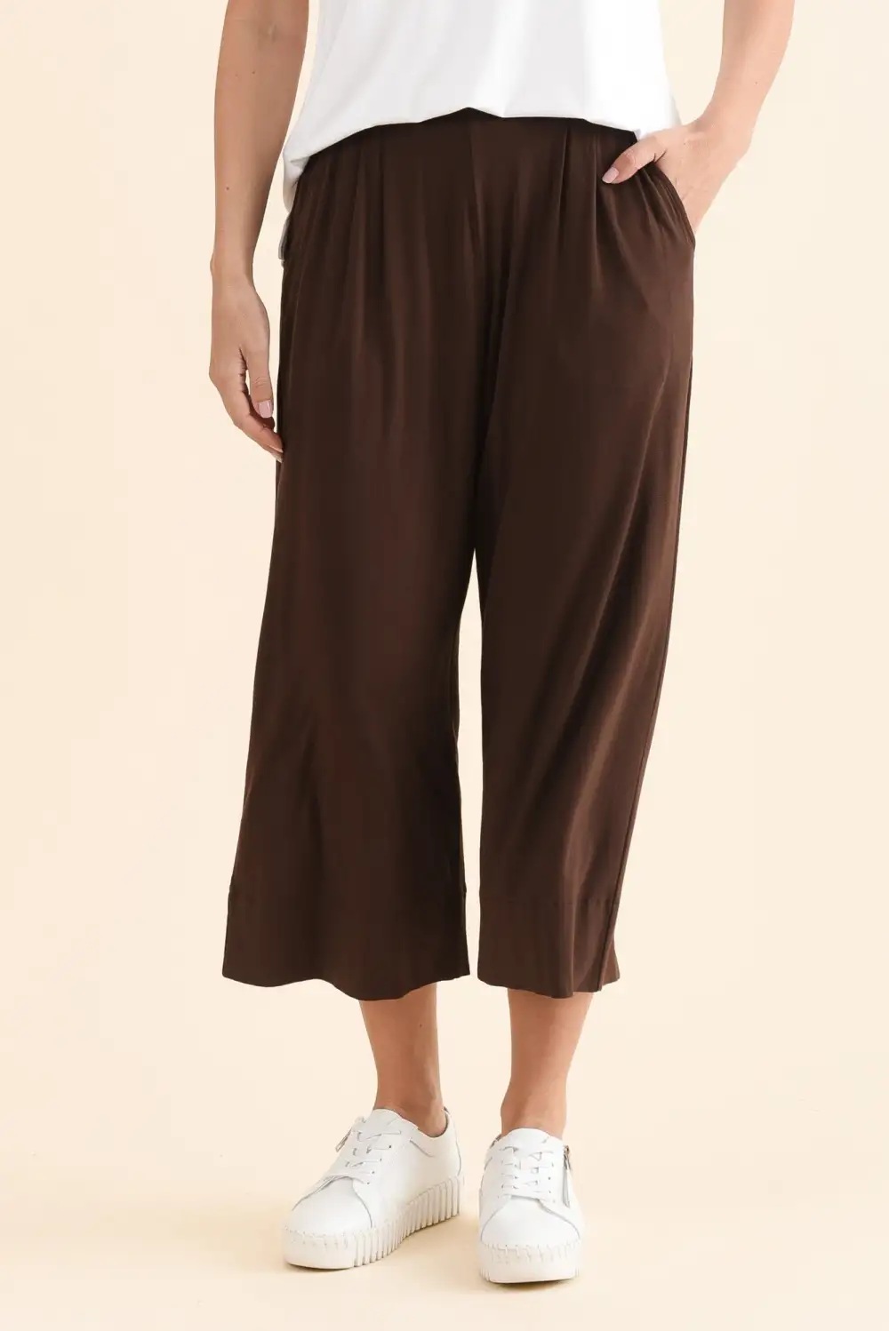 Bamboo High Rise Elastic Waist Pants