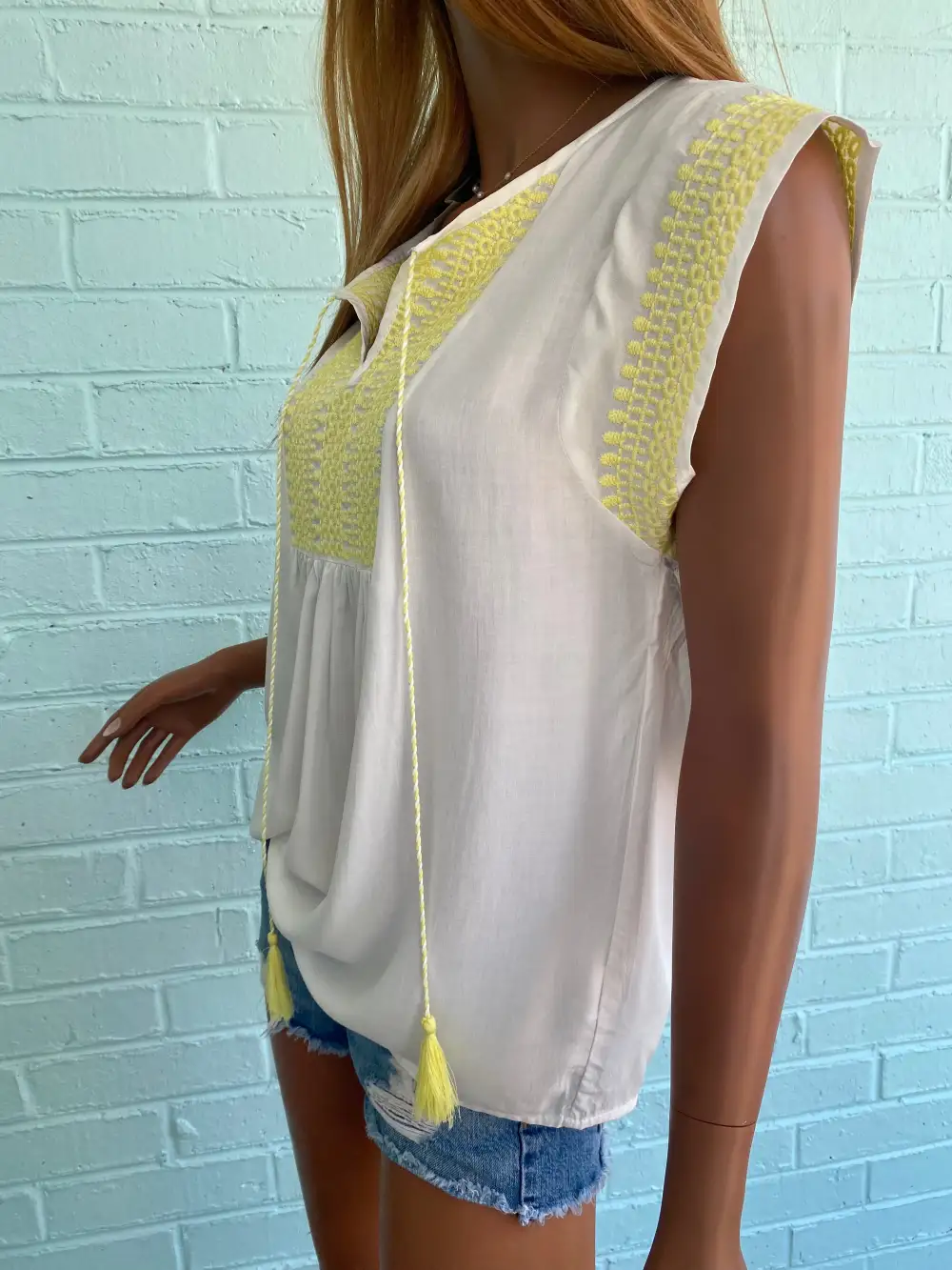 Embroidered Tassel Blouse