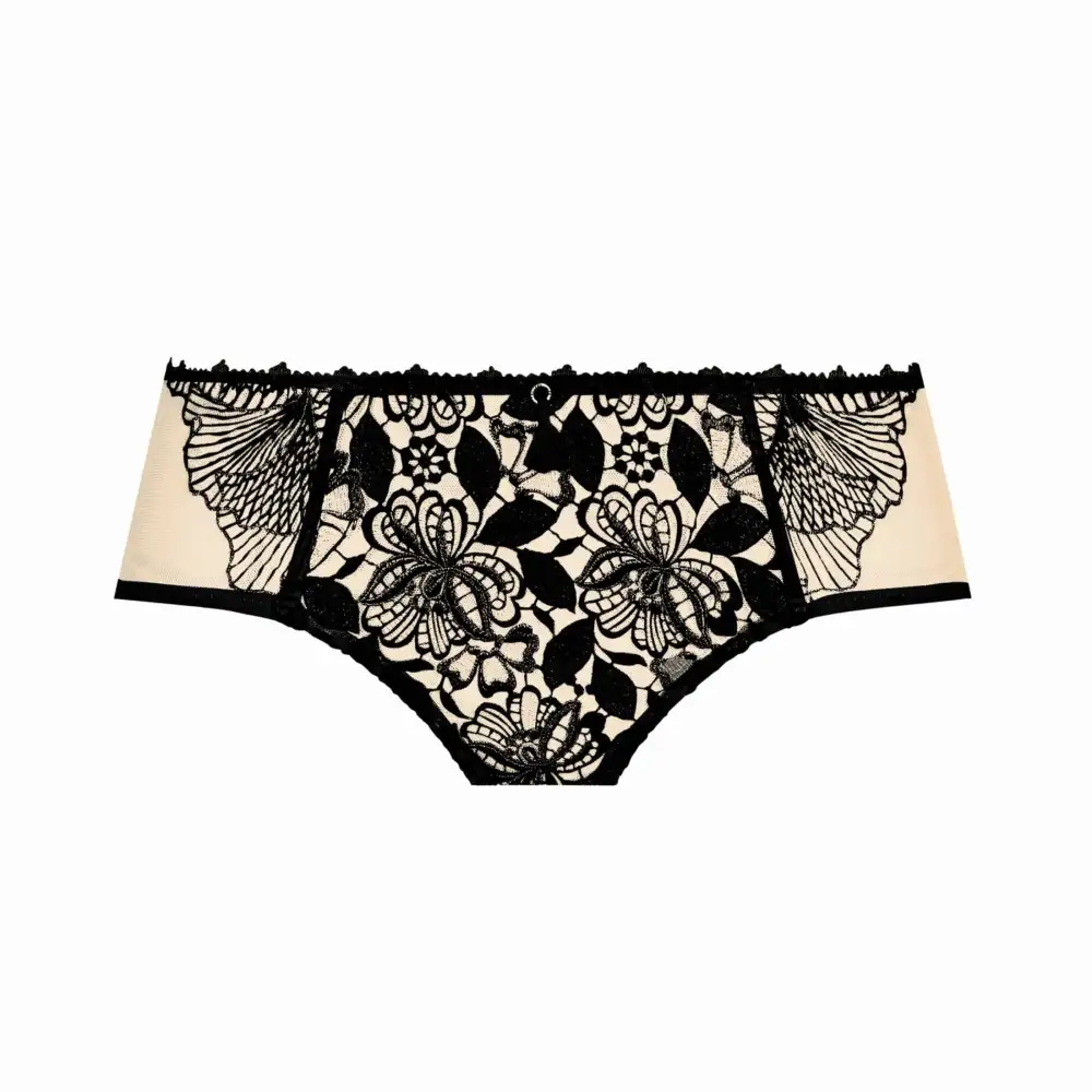 Women's Seamless Embroidery Mesh Boxer Panty
